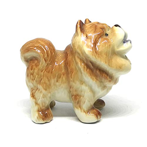 Ceramic Chow Chow Dog Breed Figurine Hand Painted Miniatures Animal Collectible