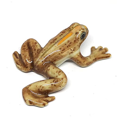 Ceramic Frog Figurine Miniatures Handmade Terrarium Collectible Garden Decor