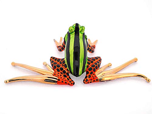 ZOOCRAFT Blown Glass Frog Figurine Handmade Lovers Animals Collectible Miniature Home Garden Decor