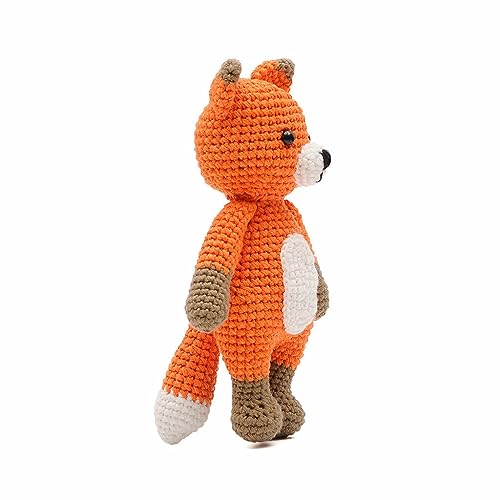 Orange Cute Fox Handmade Amigurumi Stuffed Toy Knit Crochet Doll VAC