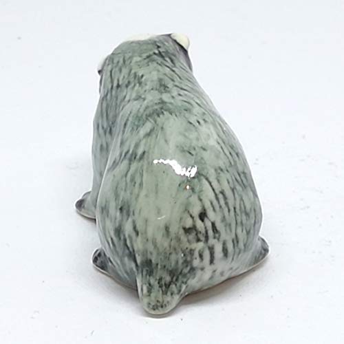 Tiny Ceramic Badger Figurine Craft Miniature Collectible Porcelain Animal Zoo