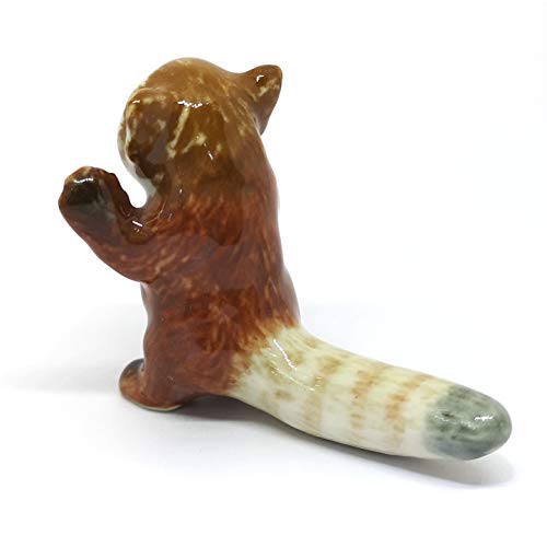 Ceramic Red Panda Figurine Animal Standing Craft Miniature Collectible Porcelain DIY Gift