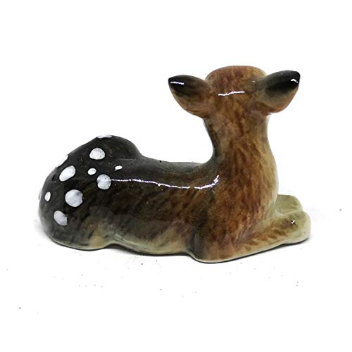 Ceramic Deer Bambi Figurine Craft Miniature Collectible Porcelain Wildlife Animal