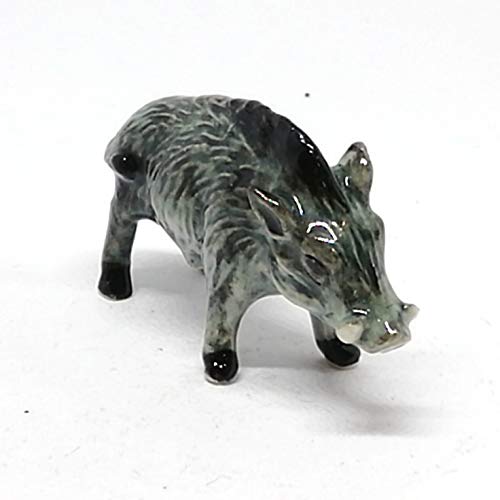 Ceramic Boar Figurine Wild Animal Pig Miniature Statue Garden Home Decor DIY Craft