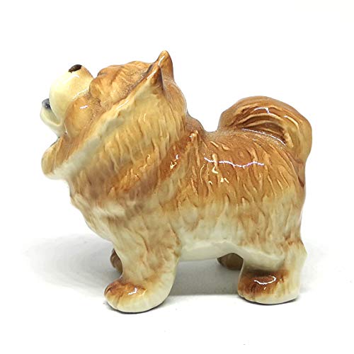 Ceramic Chow Chow Dog Breed Figurine Hand Painted Miniatures Animal Collectible