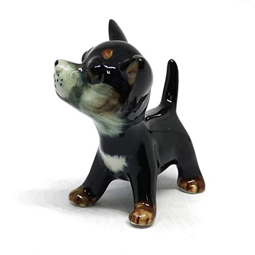 ZOOCRAFT Ceramic Chihuahua Dog Figurine Hand Painted Miniatures Collectible Personalized Gifts