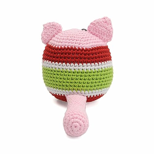 Colorful Dog Puppy Ball Handmade Amigurumi Stuffed Toy Crochet Doll VAC (Pink)
