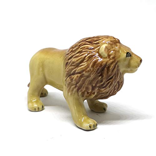 Lion Ceramic Figurine Handicraft Miniature Safari King of Jungle Collectible Home Decor