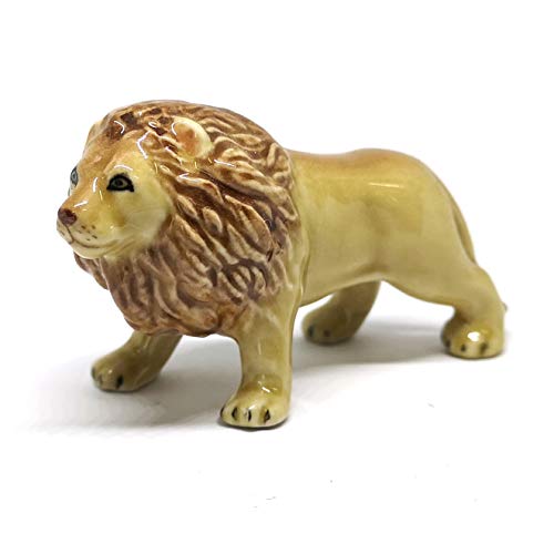 Lion Ceramic Figurine Handicraft Miniature Safari King of Jungle Collectible Home Decor