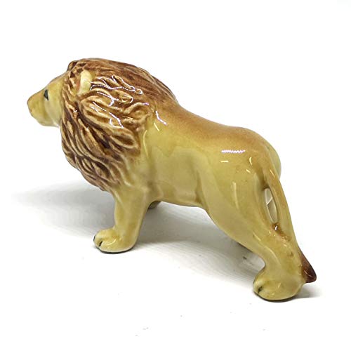 Lion Ceramic Figurine Handicraft Miniature Safari King of Jungle Collectible Home Decor