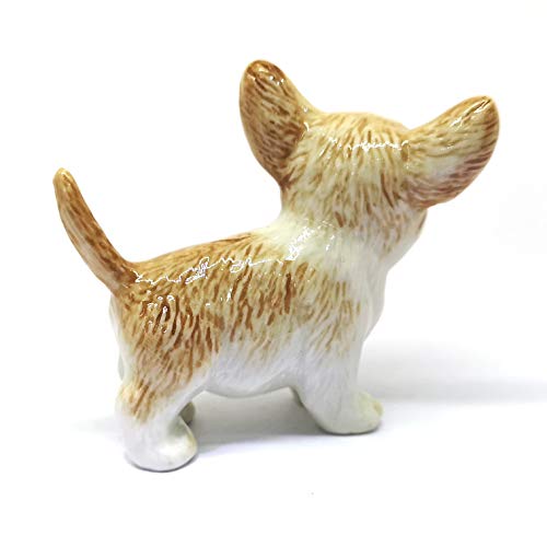 Chihuahua Dog Ceramic Figurine Funny Standing Hand Painted Porcelain Collectible