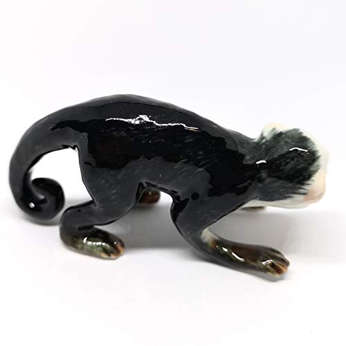 Ceramic Figurine Capuchin Monkey Handmade Miniature Collectible Porcelain DIY Gift