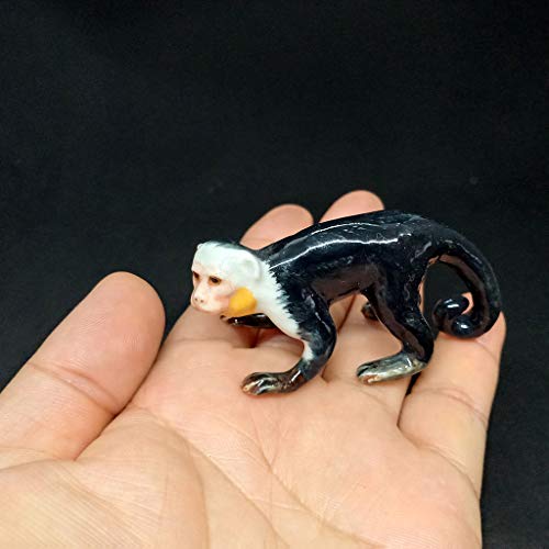 Ceramic Figurine Capuchin Monkey Handmade Miniature Collectible Porcelain DIY Gift