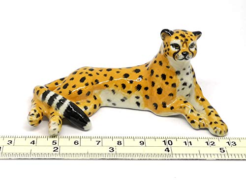 Wildlife Leopard Tiger Statue Hand Painted Porcelain Safari Figurine Decor