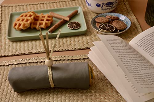 Round Woven Napkin Ring - Natural Napkins Rings, Napkin Ring Set, Farmhouse Napkin Rings Alternative to Plastic Napkin, Napkins Set of 10