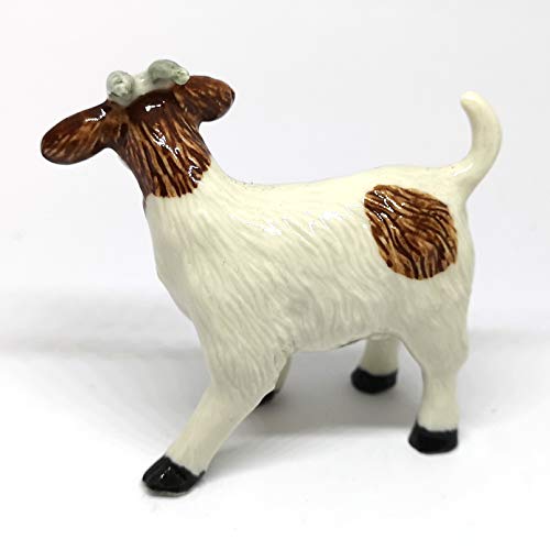 Ceramic White Goat Figurine Craft Collectible Miniature Country Farm Animals
