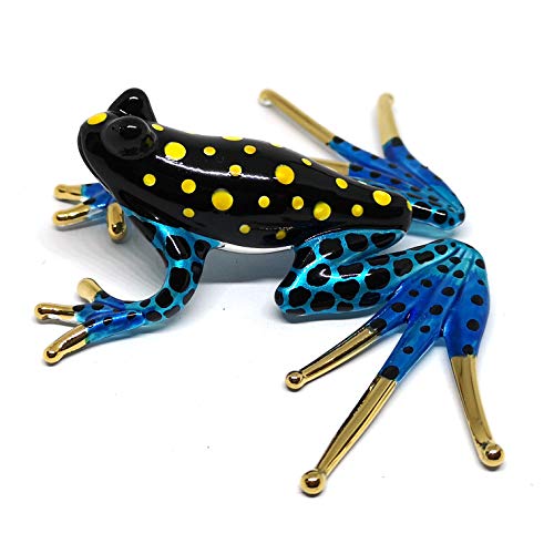 ZOOCRAFT Collectible Frog Figurines Blown Glass Hand Painted Animals Lovers Gift Collection Miniature Home Garden DIY Decor