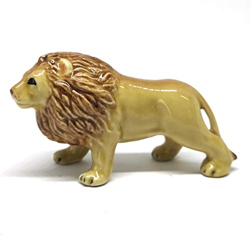 Lion Ceramic Figurine Handicraft Miniature Safari King of Jungle Collectible Home Decor