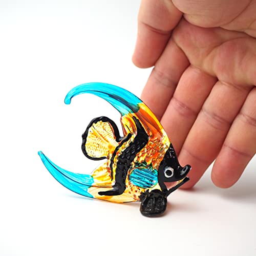 Glass Angel Fish Figurine Aquarium Handicraft Miniature Hand Blown Collectibles