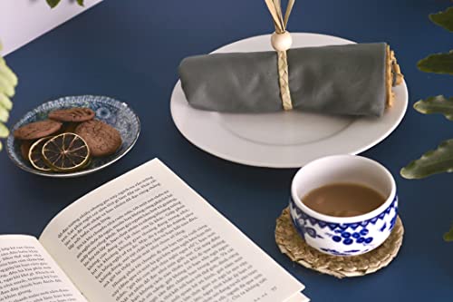 Round Woven Napkin Ring - Natural Napkins Rings, Napkin Ring Set, Farmhouse Napkin Rings Alternative to Plastic Napkin, Napkins Set of 10