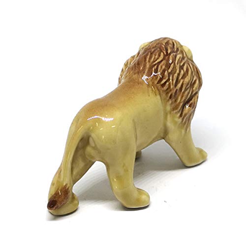 Lion Ceramic Figurine Handicraft Miniature Safari King of Jungle Collectible Home Decor
