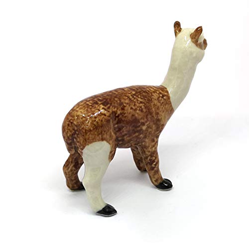 Ceramic Farm Miniature Collectible Porcelain Llama Lama Figurine Brown Standing
