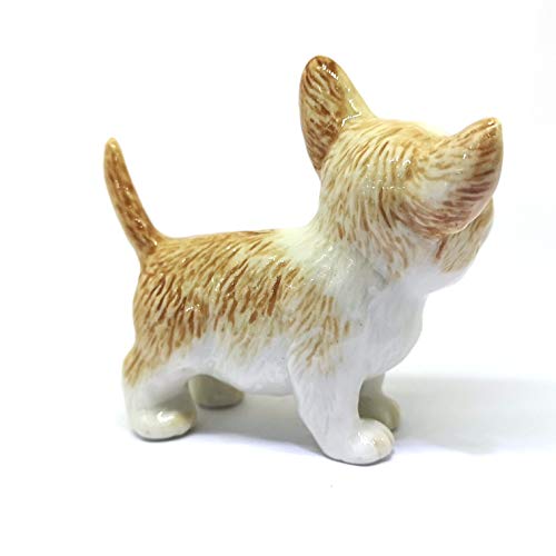 Chihuahua Dog Ceramic Figurine Funny Standing Hand Painted Porcelain Collectible