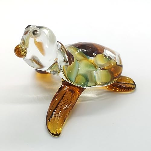 Handmade Sea Turtle Figurine Exquisite Hand Blown Glass Animal Perfect for Collectors Unique, Artisan Crafted Decorative
