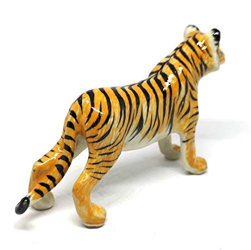 Ceramic Bengal Tiger Figurine Miniature Handmade Wildlife Zoo Standing