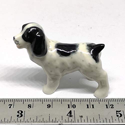 Ceramic Springer Spaniel Dog Figurine Craft Miniatures Collectible Animals