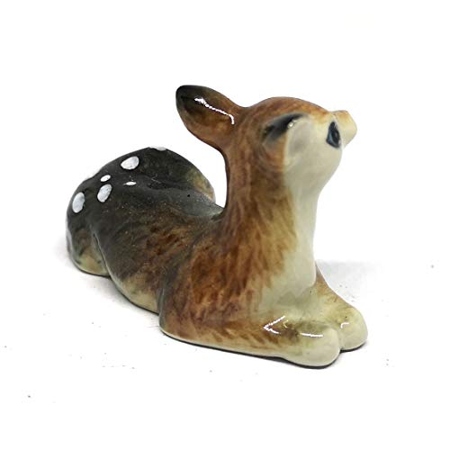 Ceramic Deer Bambi Figurine Craft Miniature Collectible Porcelain Wildlife Animal