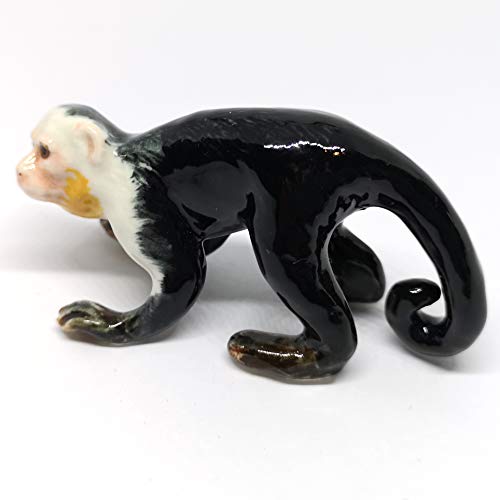 Ceramic Figurine Capuchin Monkey Handmade Miniature Collectible Porcelain DIY Gift