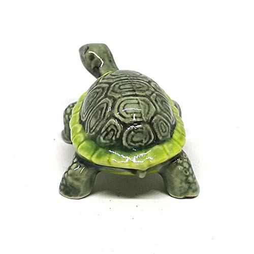Painted Turtle Logger Head Tourtise Ceramic Miniature Figurine Porcelain Animal