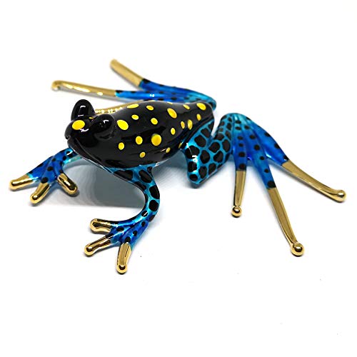 ZOOCRAFT Collectible Frog Figurines Blown Glass Hand Painted Animals Lovers Gift Collection Miniature Home Garden DIY Decor