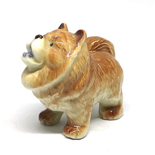 Ceramic Chow Chow Dog Breed Figurine Hand Painted Miniatures Animal Collectible
