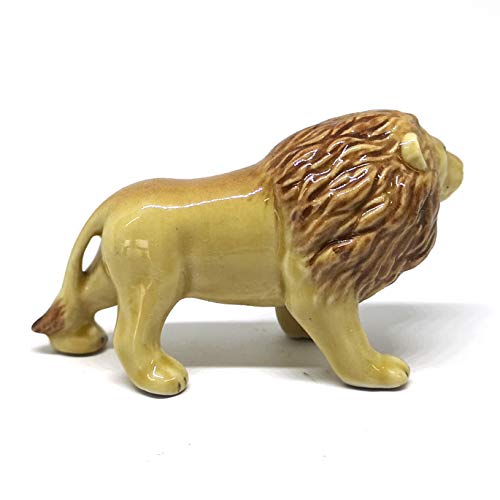 Lion Ceramic Figurine Handicraft Miniature Safari King of Jungle Collectible Home Decor