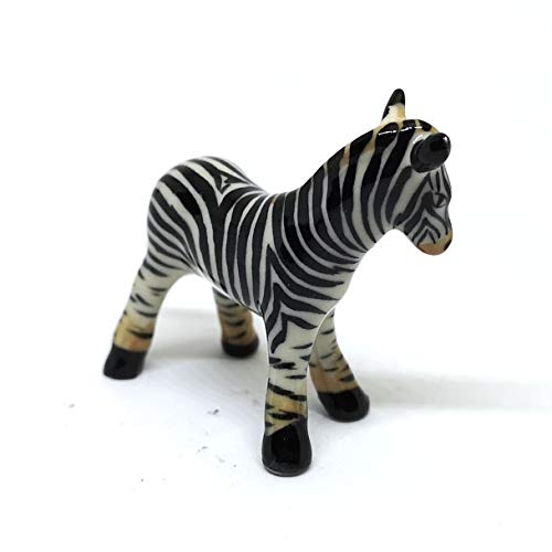 Zebra Figurine Ceramic Gift Collectibles Hand Painted Terrarium Garden Decor