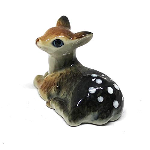 Ceramic Deer Bambi Figurine Craft Miniature Collectible Porcelain Wildlife Animal