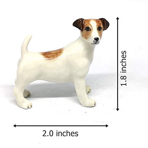 Ceramic Jack Russell Terrier Figurine Hand Painted Miniatures Collectible Personalized Gifts