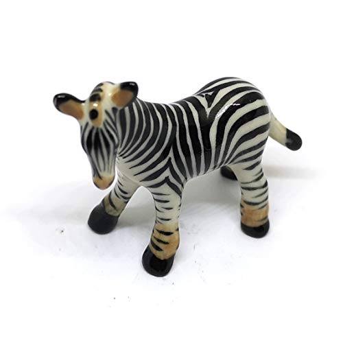 Zebra Figurine Ceramic Gift Collectibles Hand Painted Terrarium Garden Decor