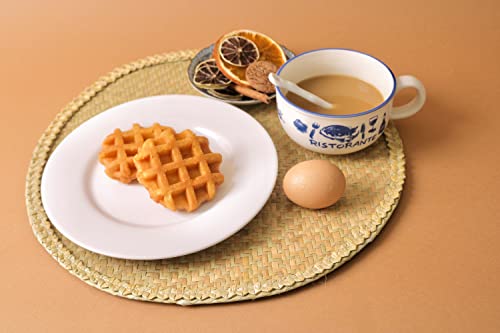 Woven Placemats for Dining Table - Green Placemats, Dining Table Set, Woven Placemats β Size 14.6 Inch β Heat Resistant, Non-Slip, Durable β Braided Placemats for Kitchen Table- Farmhouse Placemats Set of 6