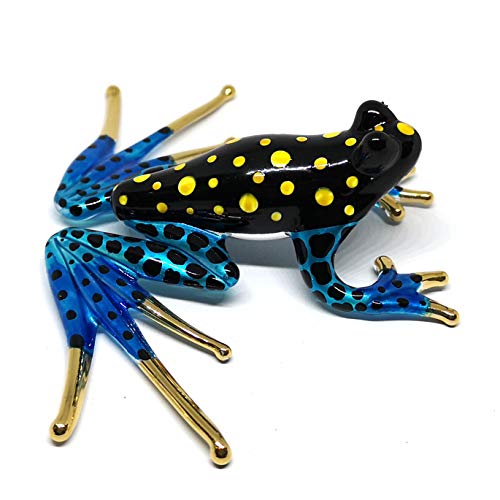 ZOOCRAFT Collectible Frog Figurines Blown Glass Hand Painted Animals Lovers Gift Collection Miniature Home Garden DIY Decor