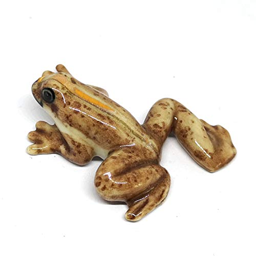Ceramic Frog Figurine Miniatures Handmade Terrarium Collectible Garden Decor