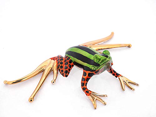Blown Glass Frog Figurine Handmade Lovers Animals Collectible Miniature Home Garden Decor