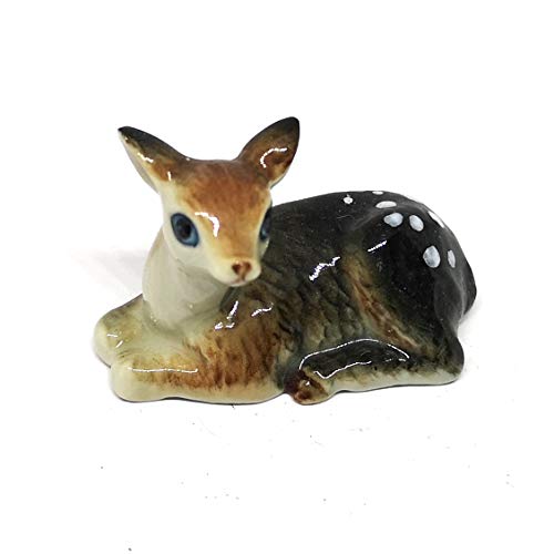 Ceramic Deer Bambi Figurine Craft Miniature Collectible Porcelain Wildlife Animal