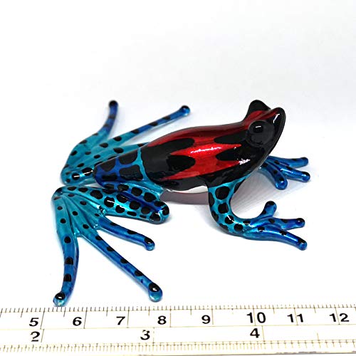 Collectible Frog Figurines Blown Glass Hand Painted Animals Lovers Gift Collection Miniature Home Garden Terrarium Decor