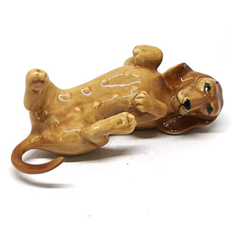 ZOOCRAFT Porcelain Brown Tiger Cat Figurine Handmade Miniatures Collectible Ceramic