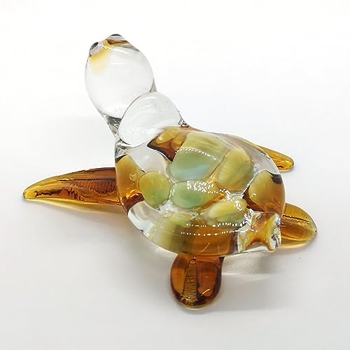 Handmade Sea Turtle Figurine Exquisite Hand Blown Glass Animal Perfect for Collectors Unique, Artisan Crafted Decorative