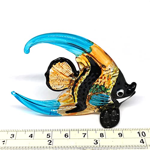 Glass Angel Fish Figurine Aquarium Handicraft Miniature Hand Blown Collectibles
