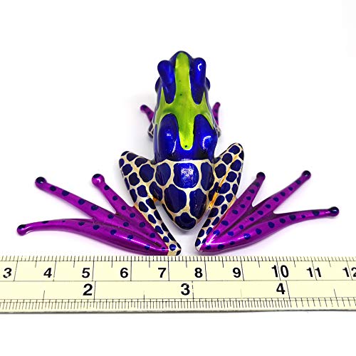Collectible Frog Figurines Purple Blown Glass Hand Painted Animals Lovers Gift Collection Miniature Home Garden Terrarium Decor